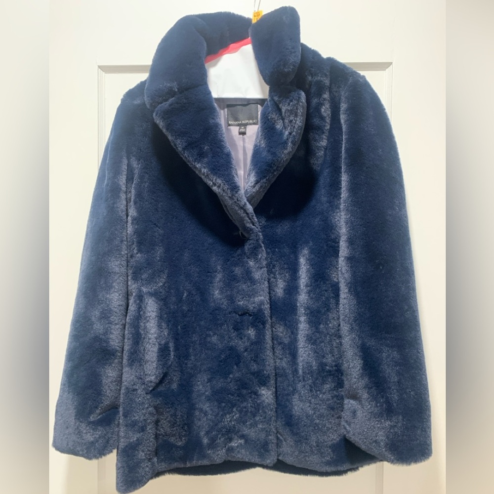 Faux fur coat from Banana Republic
